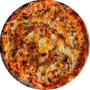 Pizzas: 14 - Achernar (Brie, Cebola, Pimenta) - Pizza Grande (Ingredientes: Brie, Cebola Caramelizada, Geleia de Pimenta, Molho de Tomate, Muçarela)