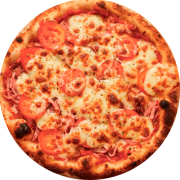 Pizzas: 14 - Gravitacional (Bauru) - Pizza Broto (Ingredientes: Bacon, Molho de Tomate, Muçarela, Orégano, Presunto, Tomate)