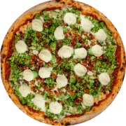Pizzas: 03 - Andrômeda (Brócolis e Bacon) - Pizza Grande (Ingredientes: Bacon, Brócolis, Catupiry, Molho de Tomate, Muçarela)