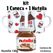 Kit Presente: kit1 Caneca Cerâmica + 1 Nutella 140g - Kit Presente