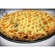 Salgadas: 04-Frango c requeijao cremoso - Pizza Grande (Ingredientes: Cebola, Frango, Molho, Mussarela, Orégano, Requeijão Cremoso)