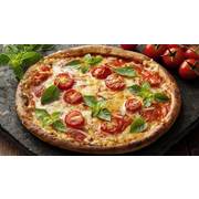 Salgadas: 05-Margherita - Pizza Grande (Ingredientes: Manjericão, Molho, Mussarela, Orégano, Tomate)