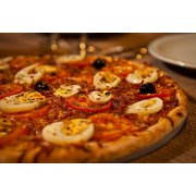 Salgadas: 11-Baiana - Pizza Grande (Ingredientes: Calabresa, Cebola, Molho, Mussarela, Orégano, Ovo, Pimenta Calabresa)