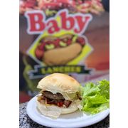 Hambúrguer: X BACON ARTESANAL - Hambúrguer (Ingredientes: Alface, Bacon, Batata Palha, Hambúrguer Artesanal, Ketchup, Maionese, Milho, Mostarda, Pão, Presunto, Queijo, Tomate)