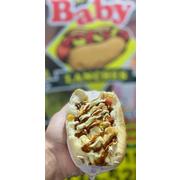 Hot Dogs - Salgados: Dog Frango c/ Catupiry - Hot Dogs (Ingredientes: Barbecue, Batata Palha, Catchup, Catupiry, Farofa, Frango, Maionese, Milho, Molhos, Mostarda, Pão, Queijo, Tomate, Vina)