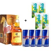Combo: Combo Cavalo 1L c/ Red Bull - 1 Cavalo 1L / 4 Red Bull 250ml / 4 Gelos de sabor / 2 Copos 700ml