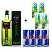 Combo: Combo Passport 1L C/ Red Bull - 1 Passport 1L / 4 Red Bull 250ml / 4 Gelos de sabor / 2 Copos 700ml