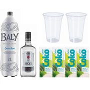 Combo: Combo Gin Rocks Tradicional 1L C/ Baly Coco e Açaí 2L - 1 Gin Rocks Tradicional 1L / 1 Baly Coco e Açaí 2L / 4 Gelos de sabor / 2 Copos 700ml