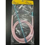 Mangueiras: Mangueira Anti Chamas ROSA CLARO com piteira Slim (fina) na cor AZUL CLARO - Mangueira de silicone antichamas ROSA CLARO com piteira de alumínio Slim (fina) na cor AZUL CLARO.