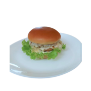 Lanches: Big Simples - Lanche (Ingredientes: 02 Hambúrgueres de Frango de Fabricação Própria, Alface, Maionese, Queijo Cheddar, Queijo Prato, Tomate)
