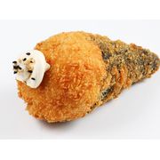 Temaki: Temaki original EBI HOT - Temaki de camarão sem arroz frito com teryaki em cima