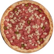 Tradicionais: Du´Chefe - Pizza Grande (Ingredientes: Azeitona, Calabresa, Finalizada com orégano, Molho, Mussarela, Palmito)