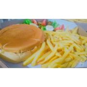 Lanches: X Cabana - Lanche (Ingredientes: Alface, Bacon, Batata Frita, Ervilha, Frango, Hambúrguer Artesanal!, Milho, Ovo, Palmito, Presunto, Queijo, Tomate)