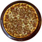 Salgadas: Costela - Pizza Grande (Ingredientes: Azeitonas, Cebola Roxa, Costela Desfiada, Mussarela, Orégano)