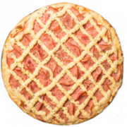 Salgadas: Lombo C/ Cream Cheese - Pizza Grande (Ingredientes: Cream Cheese, Lombo Fatiado, Molho de Tomate, Mussarela, Orégano)