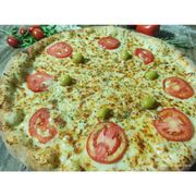 Variadas: 32-Mussarela - Pizza Grande (Ingredientes: Azeitona, Molho de Tomate, Mussarela, Orégano, Tomate)