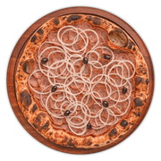 Tradicionais: 03.Calabresa - Pizza Grande (Ingredientes: Calabresa Fatiada, Cebola, Molho de Tomate Italiano)