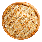 Premium: Frango Quatro Queijos - Pizza Grande (Ingredientes: Catupiry, Frango Desfiado, Gorgonzola, Mussarela, Parmesão)
