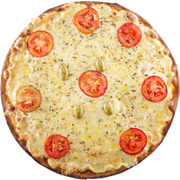 Tradicionais: 59.Napolitana - Pizza Grande (Ingredientes: Molho de Tomate Italiano, Mussarela, Tomate)