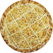 Salgadas: 4 Queijos - Pizza G (Ingredientes: Catupiry, Gorgonzola, Molho de Tomate, Mussarela, Orégano, Provolone)