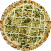 Salgadas: Brócolis C/ Catupiry - Pizza G (Ingredientes: Brócolis, Catupiry, Molho de Tomate, Mussarela)