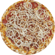 Salgadas: Calabresa e Bacon - Pizza G (Ingredientes: Bacon, Calabresa, Cebola, Molho de Tomate, Mussarela)