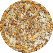 Salgadas: Carbonara - Pizza G (Ingredientes: Bacon, Creme de Leite, Molho de Tomate, Mussarela, Orégano)