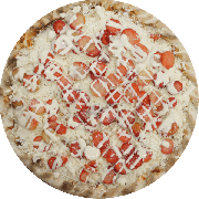 Doces: Chocolate Branco com Morangos - Pizza G (Ingredientes: Chocolate Branco c/ morango, Creme de Leite)