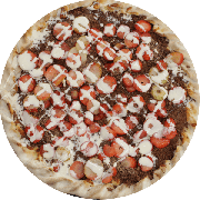 Doces: Chocolate Preto com Morangos - Pizza G (Ingredientes: Chocolate Preto c/ morango, Creme de Leite)