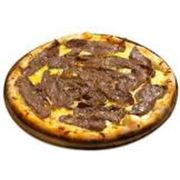 Salgadas: Picanha ao Alho - Pizza Média (Ingredientes: Alho Torrado, Azeitonas Verdes, Mussarela, Picanha Fatiada, pimenta biquinho)