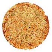 Salgadas: Strogonoff de Frango - Pizza Média (Ingredientes: Azeitona Verde, Mussarela, Strogonoff de Frango)