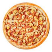 Salgadas: Champignon C/ Bacon - Pizza Média (Ingredientes: Azeitonas Pretas, Bacon, Champignon, Mussarela, Orégano)