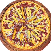 Premium: Carne seca com Macaxeira Frita - Pizza Média (Ingredientes: Carne Seca, Cebola Roxa, Macaxeira, Molho de Tomate, Mussarela)