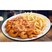 Porções: CAMARÃO SOLTINHO COM FRITAS - Porção (Ingredientes: camarão soltinho ., fritas)