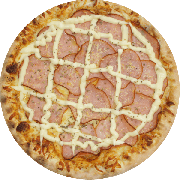 Salgadas: Lombo com catupiry - Pizza G (Ingredientes: Catupiry, Lombo, Molho de Tomate, Mussarela, Orégano, Parmesão)