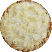 Doces: Piña Colada (choco branco, abacaxi e côco) - Pizza G (Ingredientes: Abacaxi, Chocolate Branco, coco, Leite Condensado)
