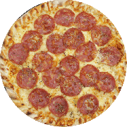 Salgadas: Salame italiano - Pizza G (Ingredientes: Molho de Tomate, Mussarela, Orégano, Salame Italiano)