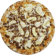 Salgadas: Strogonoff de Filé - Pizza G (Ingredientes: Champignon, Creme de Leite, Filé, Molho de Tomate, Mussarela, Orégano)