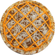 Salgadas: TNT - Pizza G (Ingredientes: Bacon, Cebola, Cheddar, Filé, Molho de Tomate, Mussarela, Orégano)