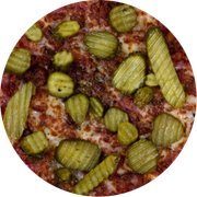 Tradicionais: Italiana Crocante - Pizza Grande (Ingredientes: Bacon, Molho, Mussarela, Picles, Salame Italiano)
