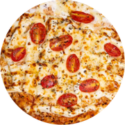 Tradicionais: Frango Philadelphia - Pizza Grande (Ingredientes: Cream Cheese, Frango Desfiado, Molho de Tomate, Mussarela, Orégano, Tomate cereja)