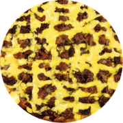 Especiais com acréscimo: Mignon Mostarda - Pizza Grande (Ingredientes: Mignon, Molho de Mostarda, Molho de Tomate, Mussarela, Orégano)