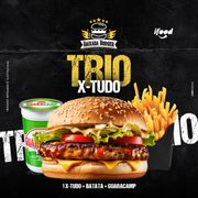 Trio Promocional: TRIO X-TUDO - TRIOS PROMOCIONAIS (Ingredientes: Pão, Carne, Queijo, Ovo, Bacon, Alface, Maionese)