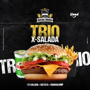 Trio Promocional: TRIO X SALADA - TRIOS PROMOCIONAIS (Ingredientes: Pão, Carne, Queijo, Alface, Cebola, Maionese)