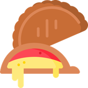 Calzones: A Moda da Casa (Massa Fechada) - Calzone (Ingredientes: Catupiry, Mussarela, Frango, Bacon, Queijo Fresco, Lombinho, Presunto, Parmesão Ralado)