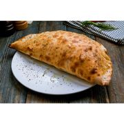 Calzones: Vegetariana - Calzone (Ingredientes: Azeitona Preta, Cebola, Milho Verde, Molho, Mussarela, Orégano, Palmito, Pimentão, Tomate)