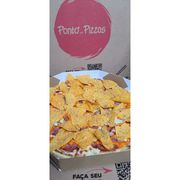 Tradicionais: NACHOS - Pizza Grande (Ingredientes: Bacon, Calabresa Fatiada, Cheddar, DORITOS, Mussarela, Orégano)