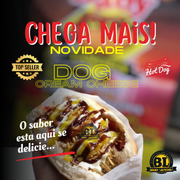 Hot Dogs - Salgados: Dog Cream Cheese - Hot Dogs (Ingredientes: 2 Vinas, Bacon, Batata Palha, Cream Cheese, Frango, Ketchup, Maionese, Milho, Mostarda, Pão, Tomate)