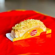 Kikão: Kikão À Moda c/ Bacon - Kikão (Ingredientes: Bacon, Maionese, Molho, Queijo Mussarela, Queijo Ralado, Salsicha)