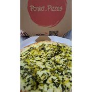 Tradicionais: Pesto de Manjericão - Pizza Grande (Ingredientes: Alho, Manjericão, Molho de Tomate, Mussarela, Nozes, Orégano, Parmesão)